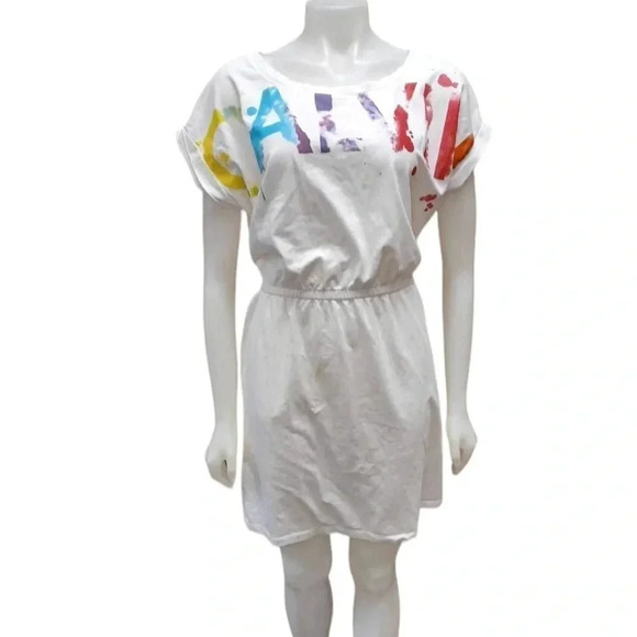 Calvin Klein Graphic Elastic  Waist Athleisure Cotton Blend Mini Dress Size XL - Picture 1 of 8